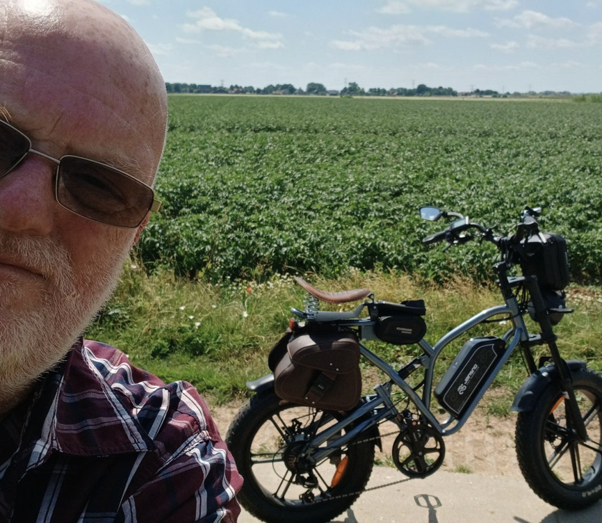 X50 with panniers near the beach