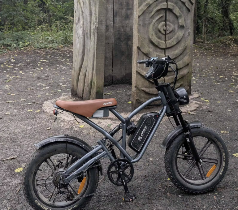 Night ride showing headlight beam and turn signals